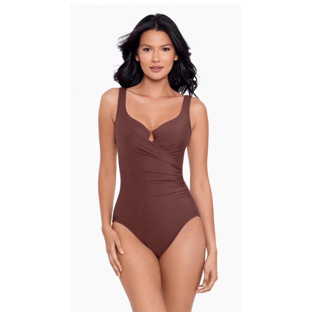 Miraclesuit Escape One Piece Swimsuit Tamarind Brown Underwire Slimming 12